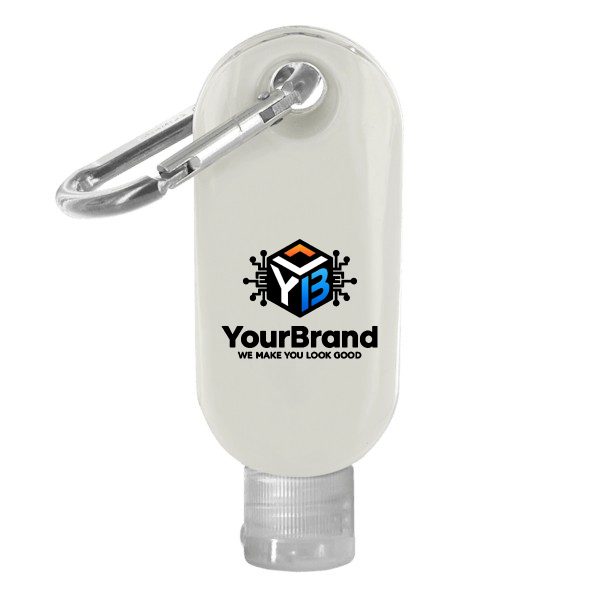1.9 oz. SPF 30 Sunscreen in Clear Bottle with Carabiner with sample YourBrand logo imprint