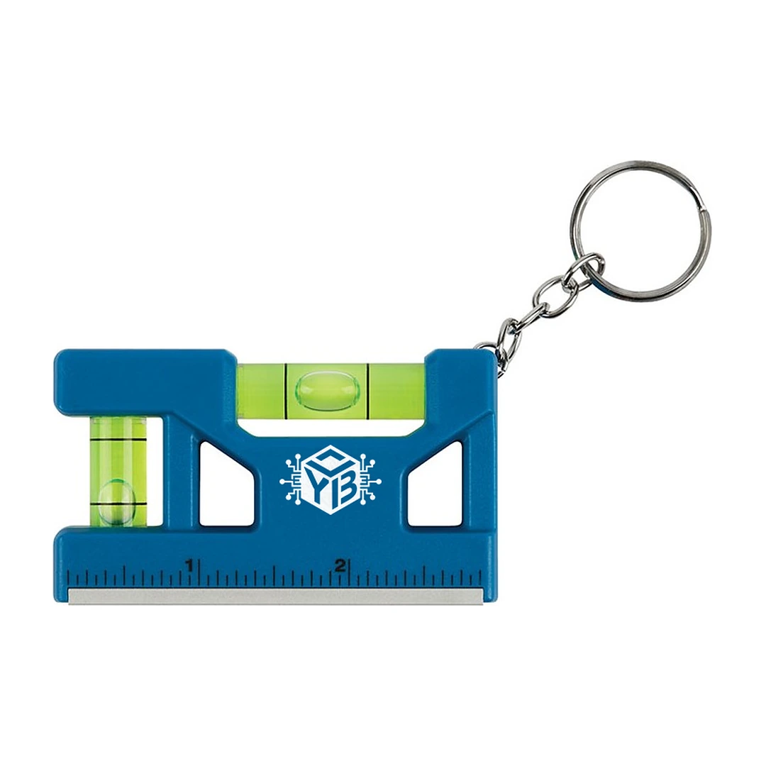 Hank 3" Level / Ruler Keyring with sample YourBrand logo imprint