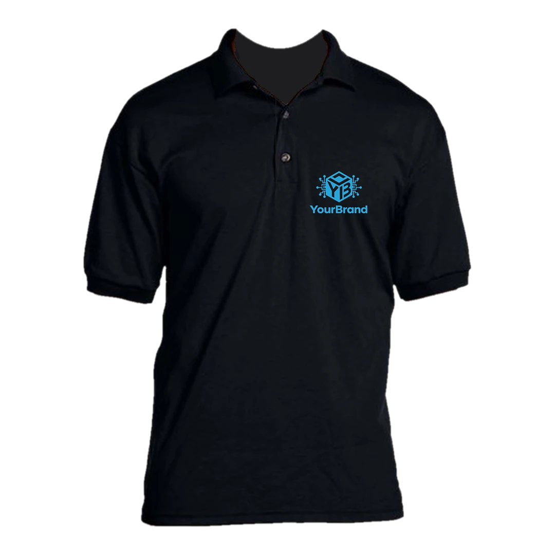 Polo with sample YourBrand logo on the left chest
